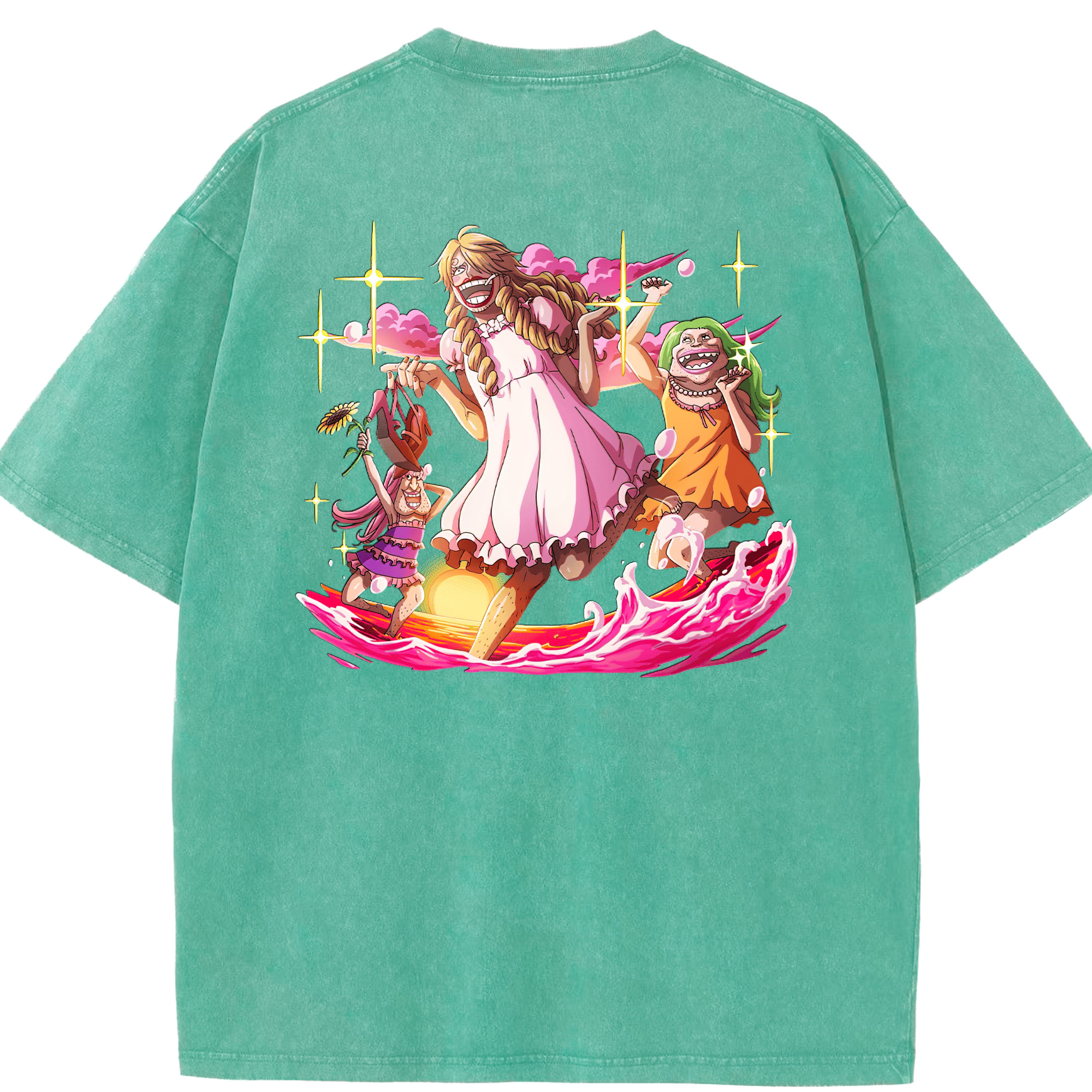 ワンピース サンジ ONE PIECE Sanji 綿100% ヴィンテージ風 半袖Tシャツ（背面プリント）